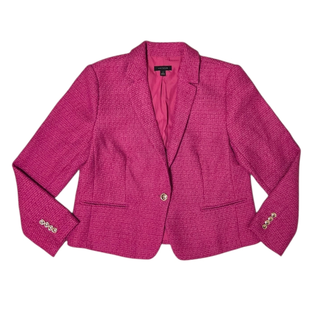 Ann Taylor Pink Tweed Blazer
